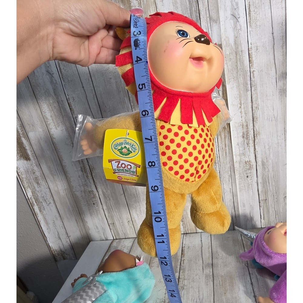Cabbage Patch Kids Cuties Plush Doll Lot‎ Jaye Lion Unicorn Shark 12 Inch Set - Picture 10 of 12